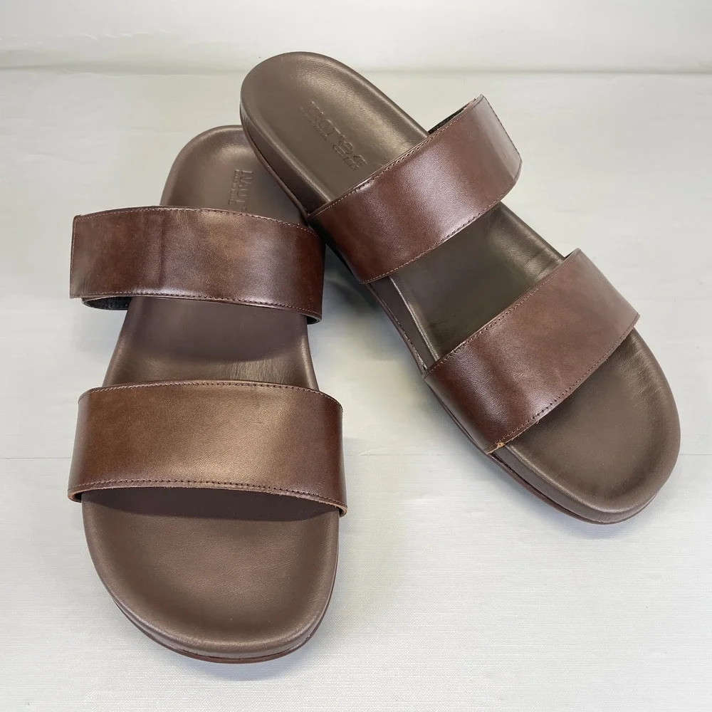 Naot Maldive Sandals Mens Size 13 Brown Leather Slides Strappy Comfort Shoes